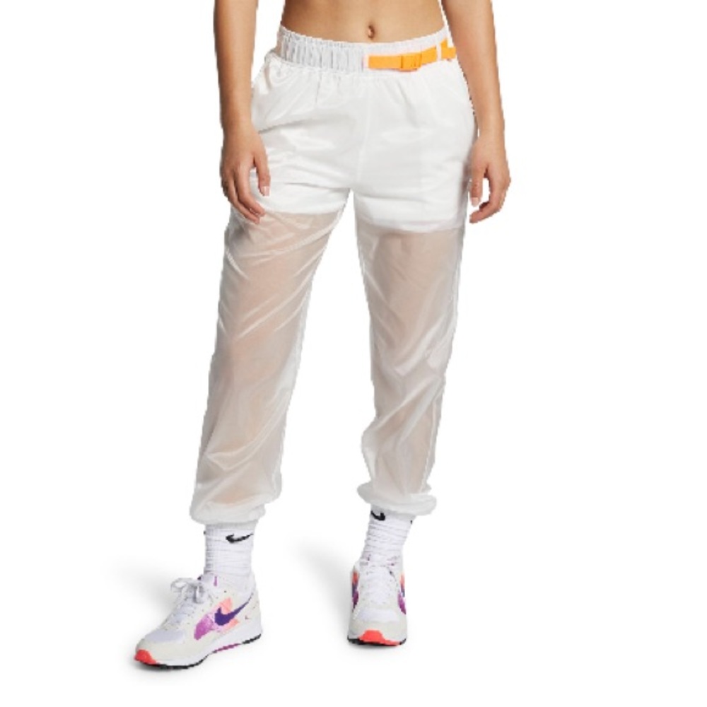 😎Women’s Nike Tech Pack white transparent active joggers pants Medium M NEW NWT - Picture 2 of 10